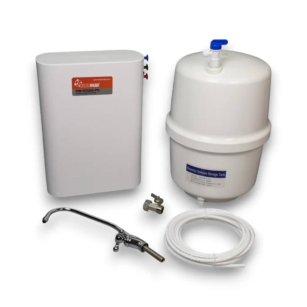 Система зворотного осмосу Нова Вода NW-RO250-PS (75GPD, slim, tank-2.2) - 113319