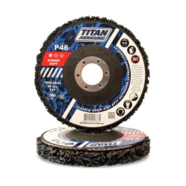 Круг нетканий зачисний корал TITAN ABRASIVE 125*22.23 (P46) T27 м'який/soft - 129134