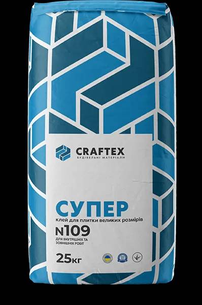 Супер клей для плитки великих розмірів CRAFTEX N109, 25кг - 139345