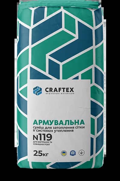 Армувальна суміш для затоплення сітки в системах утеплення CRAFTEX N119, 25кг - 139494