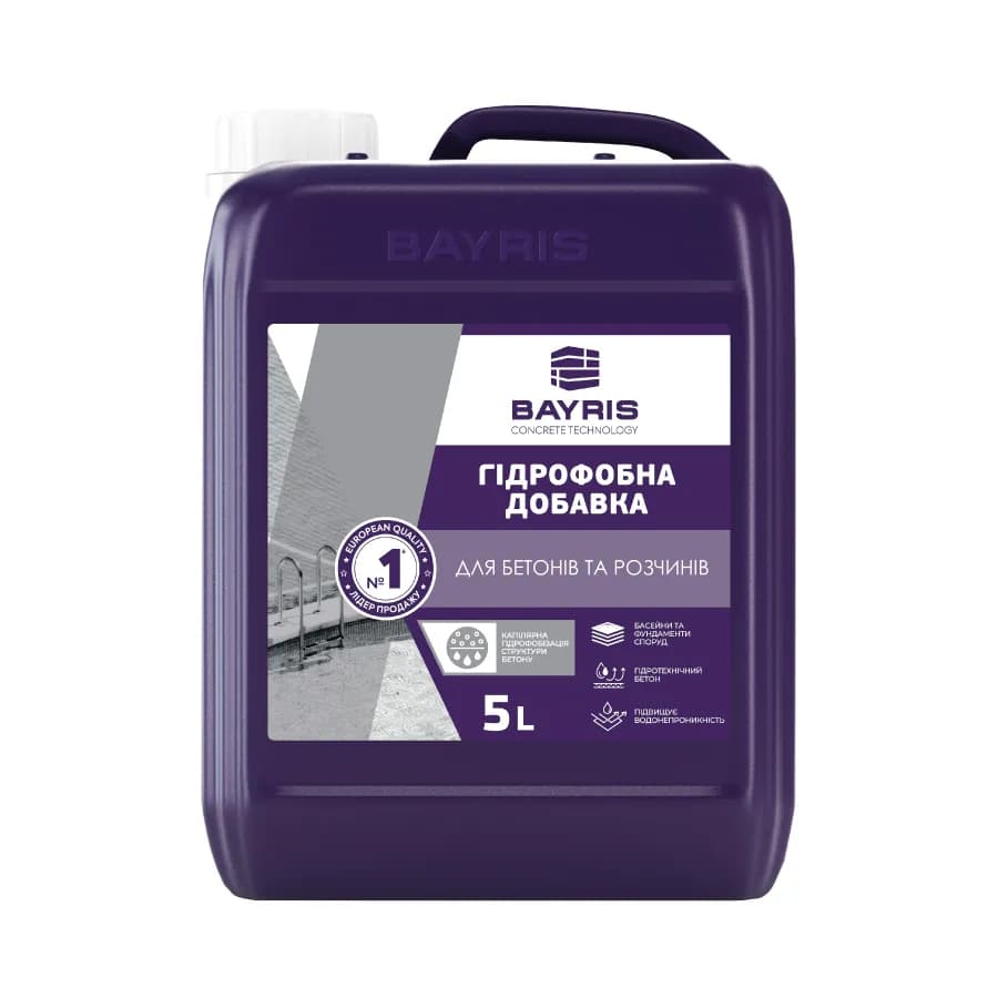 ГІДРОФОБНА ДОБАВКА ДЛЯ БЕТОНІВ ТА РОЗЧИНІВ BAYRIS 1 л - 608177496