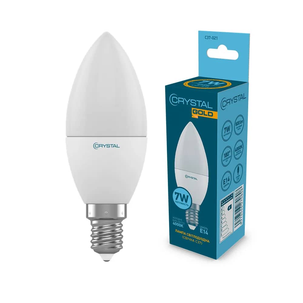 Світлодіодна лампа свічка CRYSTAL GOLD 7W E14 4000K (C37-021) - 174754