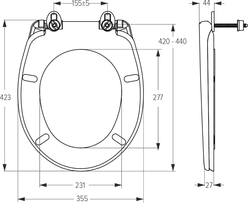 Сидіння для унітазу SoloPlast СПД-18 з мікроліфтом біле (864592256) - 864592256