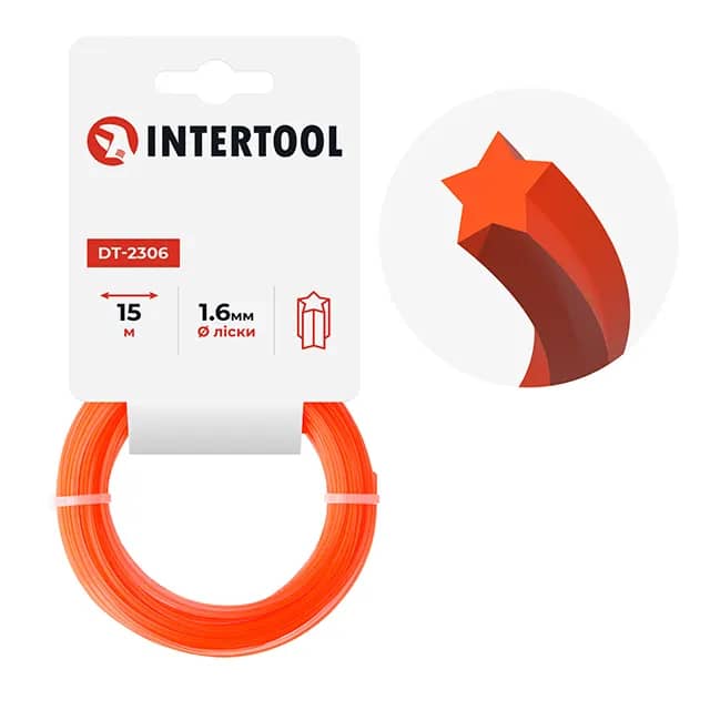 Волосінь для тримера Intertool "Зірка" 1.6 мм 15 м (046158299) - 197993