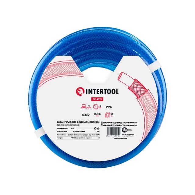 Шланг поливальний 3-х шаровий Intertool 3/4" 10 м армований (517731029) - 517731029
