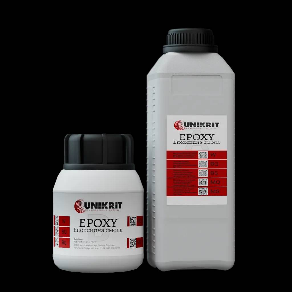 Прозора легко текуча швидка епоксидна смола для заливок до 50 мм UNIKRIT EPOXY MS 1,6 кг - 208419