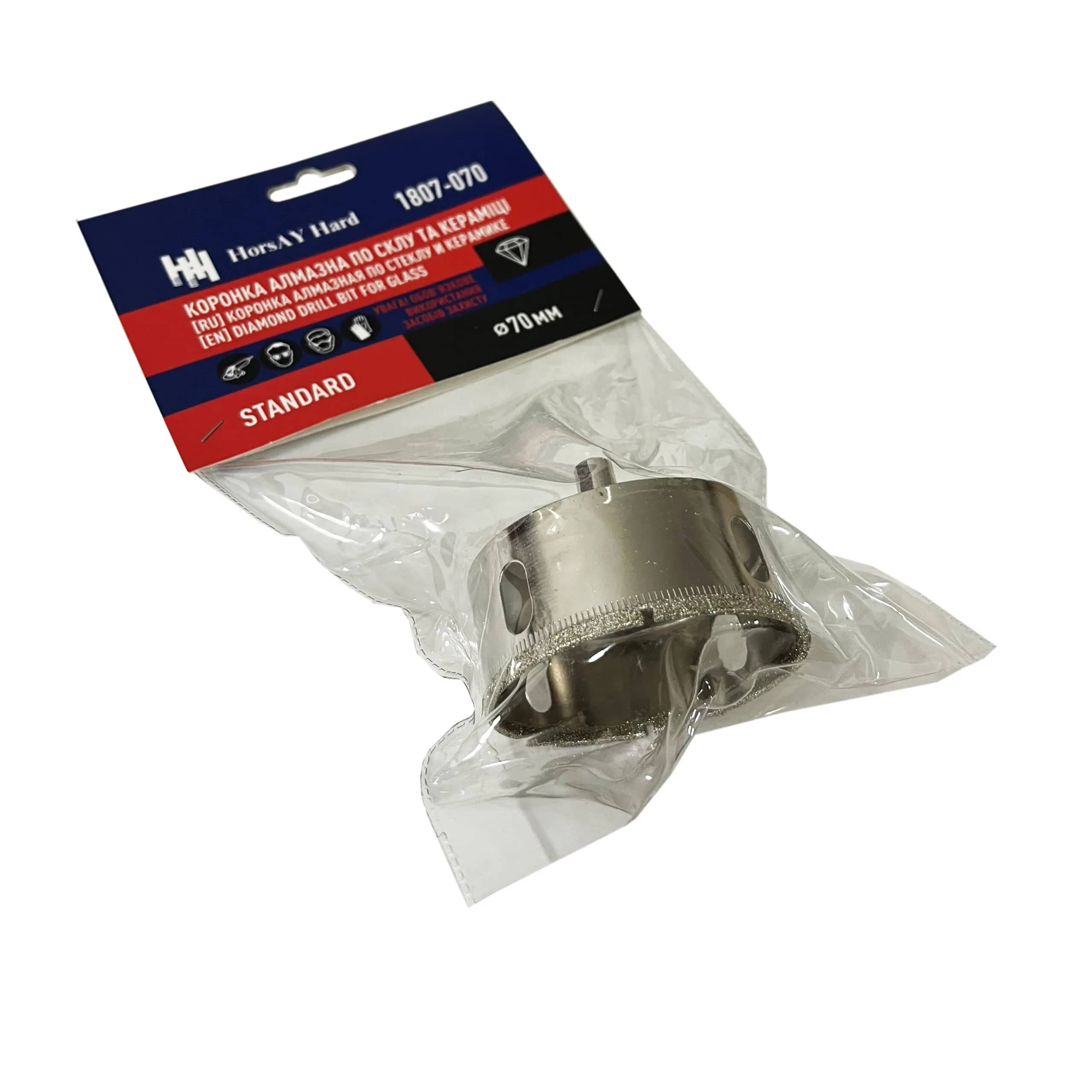 Коронка алмазна по склу та кераміці, STANDARD, d 70 мм - 208481