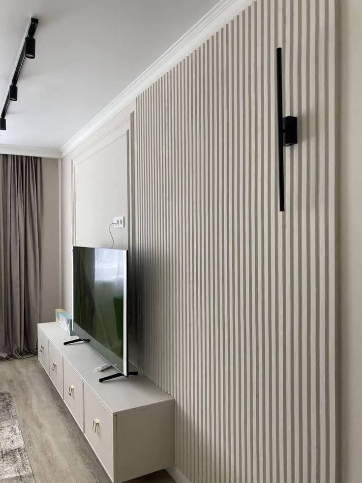 3D-панель гіпсова Смуги прямі A7STUDIO білий (861641296) - 208742