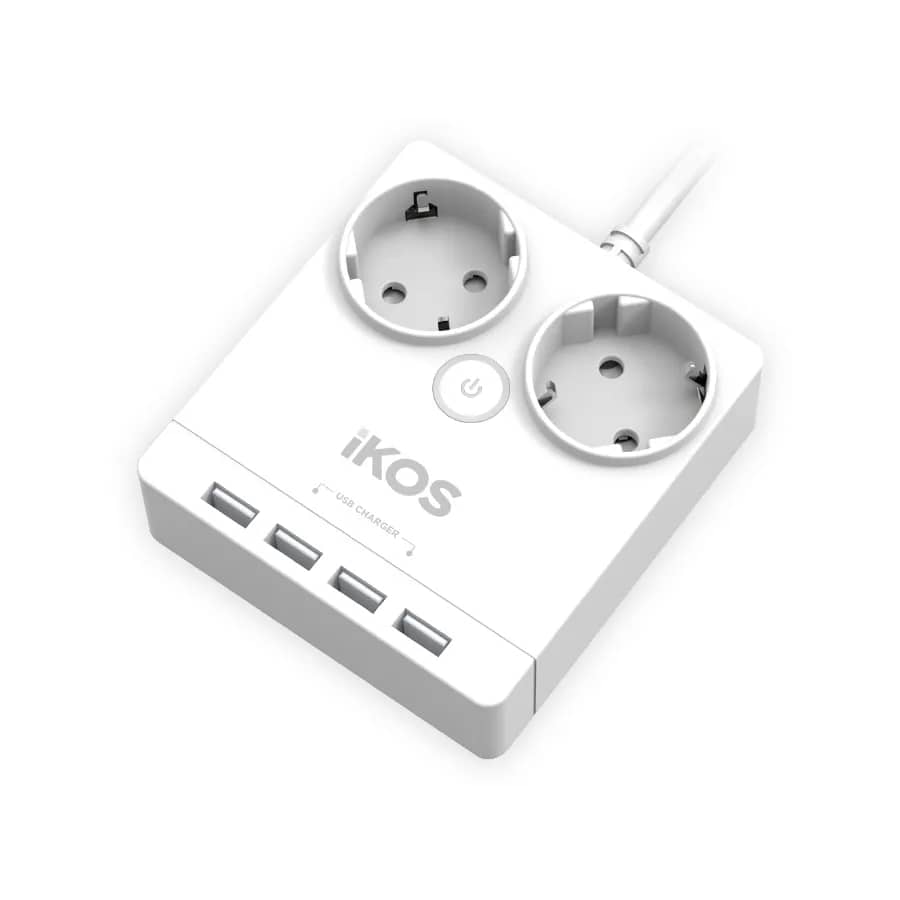 Фільтр мережевий IKOS 2 розетки + 4 USB із заземленням (424556333) - 209667