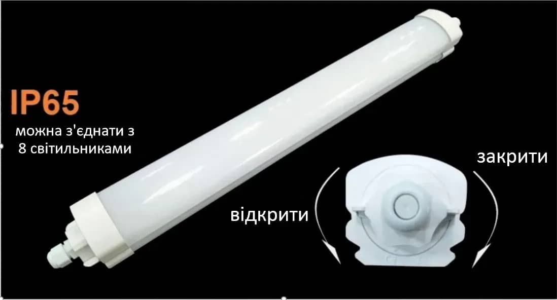 Світильник лінійний вологозахисний TL-7101 45Вт 120см IP65 6500K - 210935