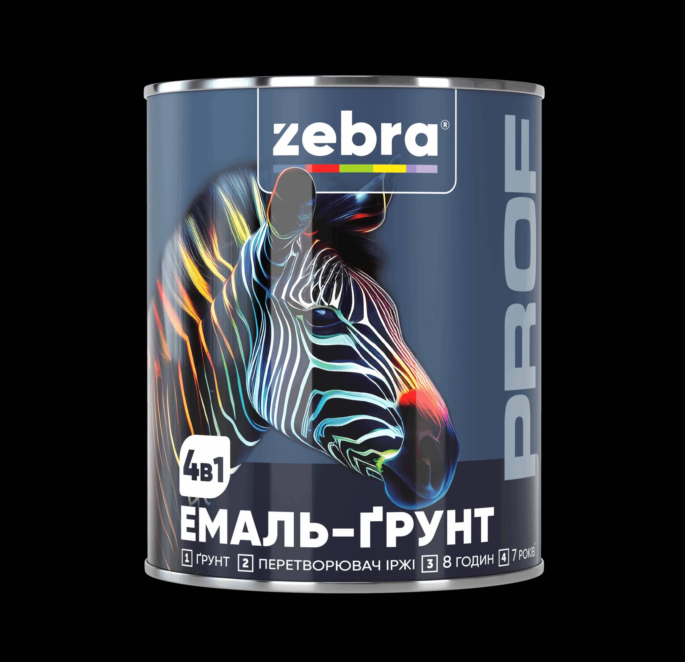 ЕМАЛЬ-ҐРУНТ 4 в 1 ZEBRA серії PROF - 12 кг, 018P Темно-сірий - 222930