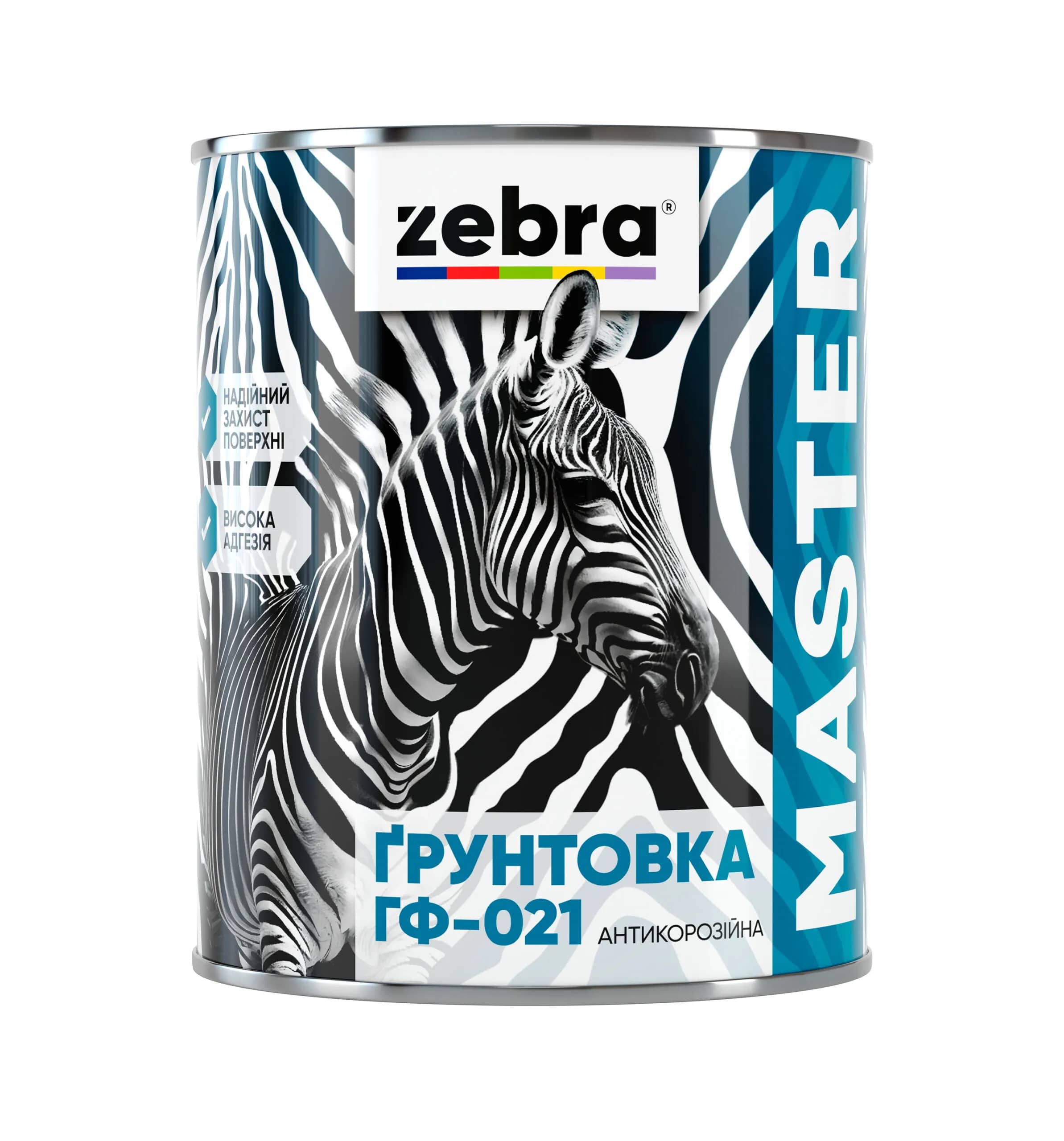 ҐРУНТОВКА ГФ-021 антикорозійна ZEBRA серія MASTER - 0,25 кг, М17 Сірий - 223427