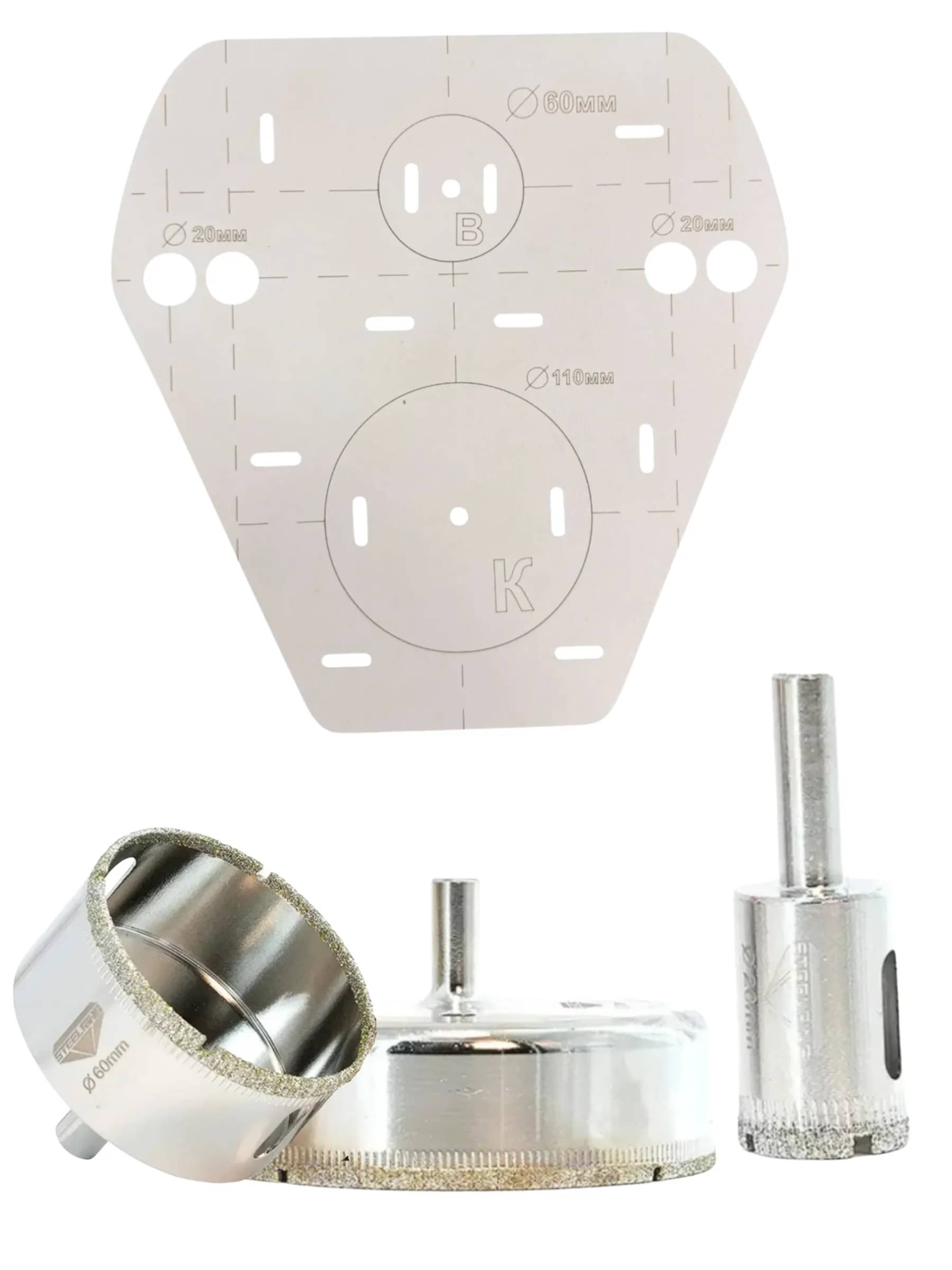 Комплект шаблон ДВП Layeron + алмазні коронки 60/110/20 (L110) - 223515