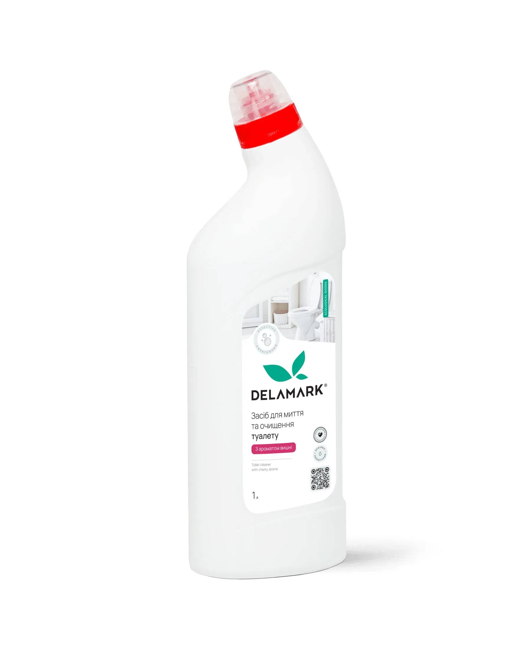 Засіб для миття туалету DeLaMark з ароматом вишні 1 л (4820152330758) - 265457