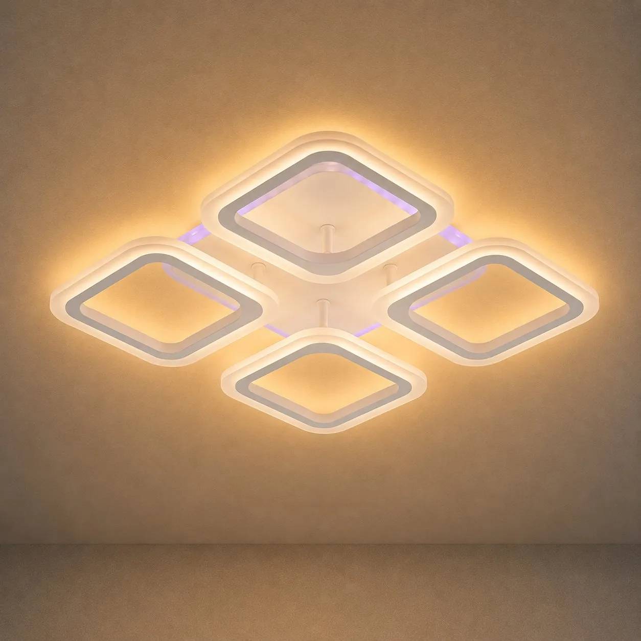 Люстра стельова VALESO LI8822/4B WH (RGB), біла, LED 64W+8W - 358156
