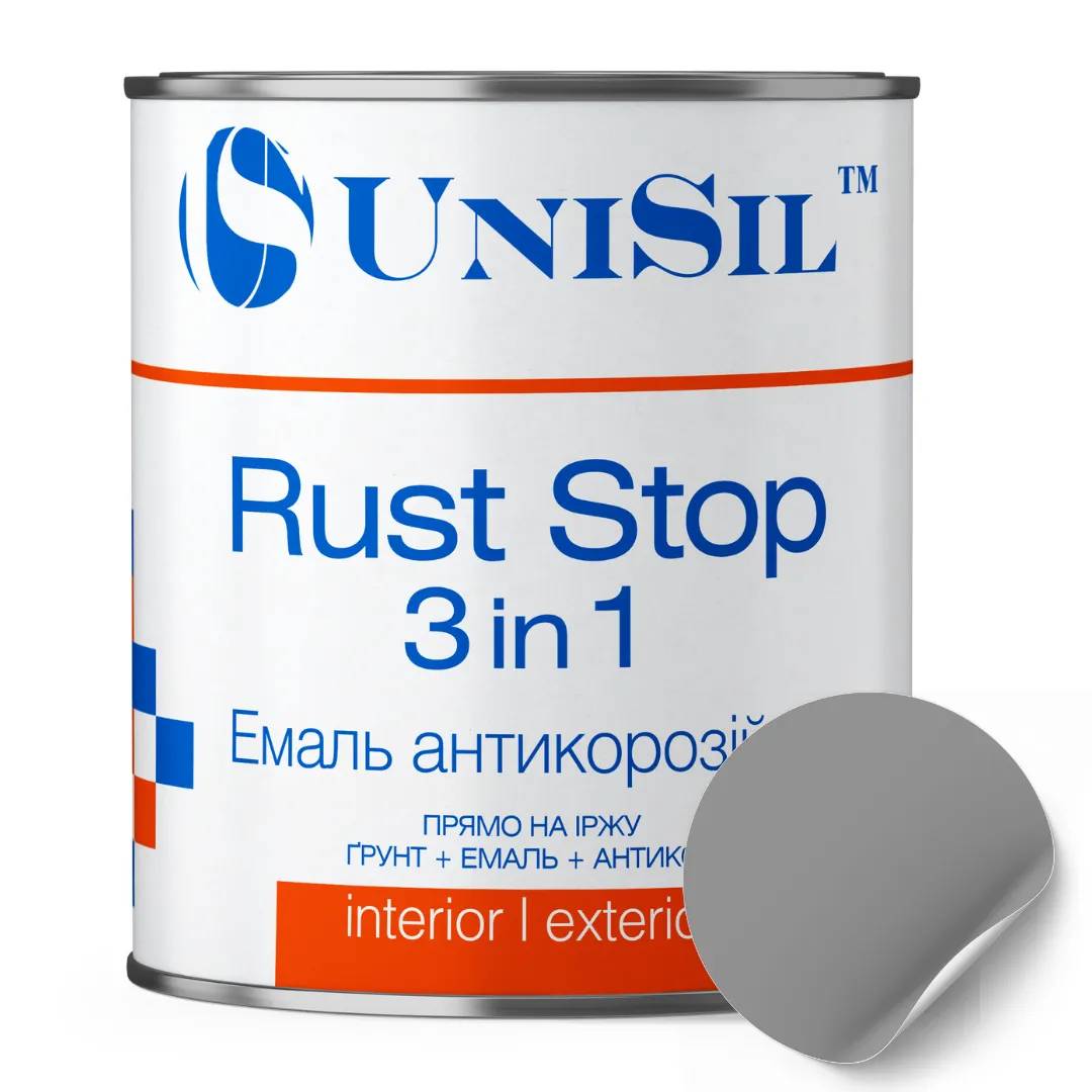 Емаль антикорозійна UniSil Rust Stop 3 in 1, сіра, 0,75 л - 414715