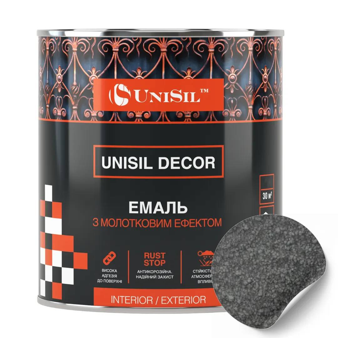 Емаль Unisil Decor з молотковим ефектом, ТМ "Unisil", антрацит, 2,5 л - 414738