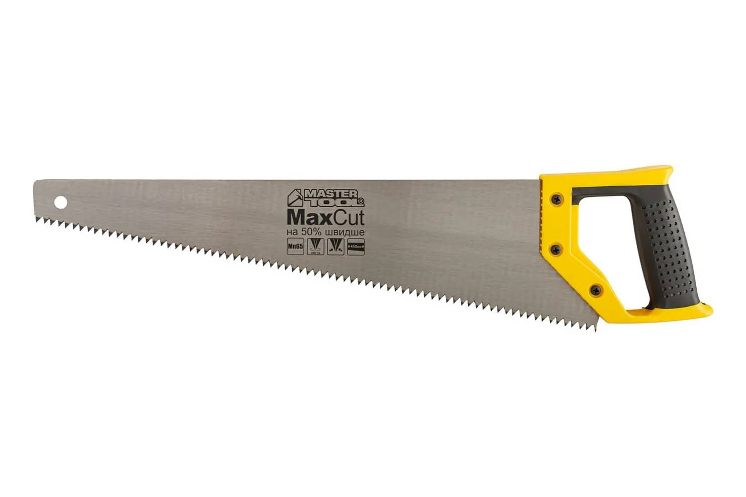 Ножівка столярна 450 мм, 4ТРІ MAX CUT полірована, Master Tool - 66827