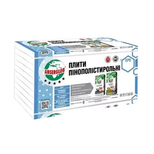 Пінопласт EPS-40 Anserglob 10 кг/м.куб 10 см (1 х 1 м) - 66885